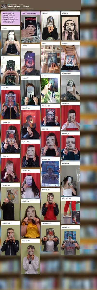 Un Livre-visage réalisé pendant le confinement et terminé en classe et au CDI en classe de 3ème Un Livre-visage réalisé pendant le confinement et terminé en classe et au CDI en classe de 3ème