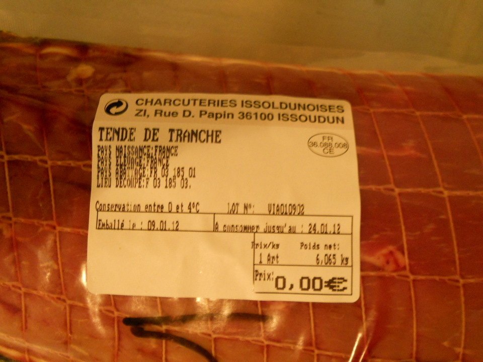 Boeuf servi le jeudi 12 janvier 2012 Boeuf servi le jeudi 12 janvier 2012