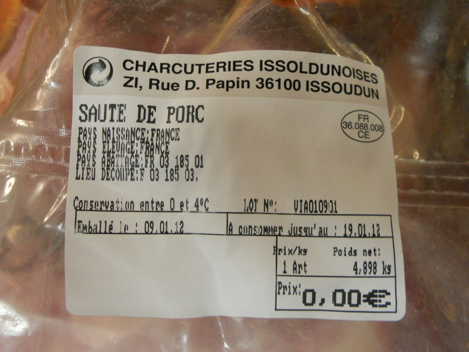 Porc servi le vendredi 13 janvier 2012 Porc servi le vendredi 13 janvier 2012