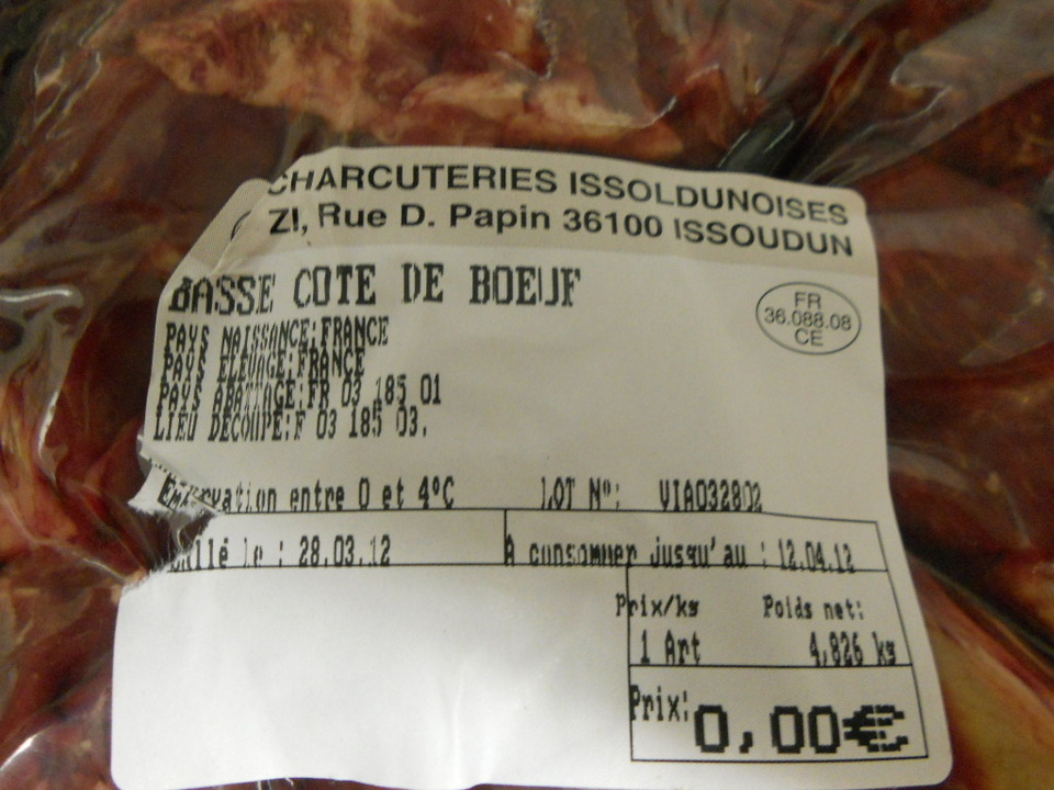 Boeuf servi le vendredi 30 mars 2012 Boeuf servi le vendredi 30 mars 2012